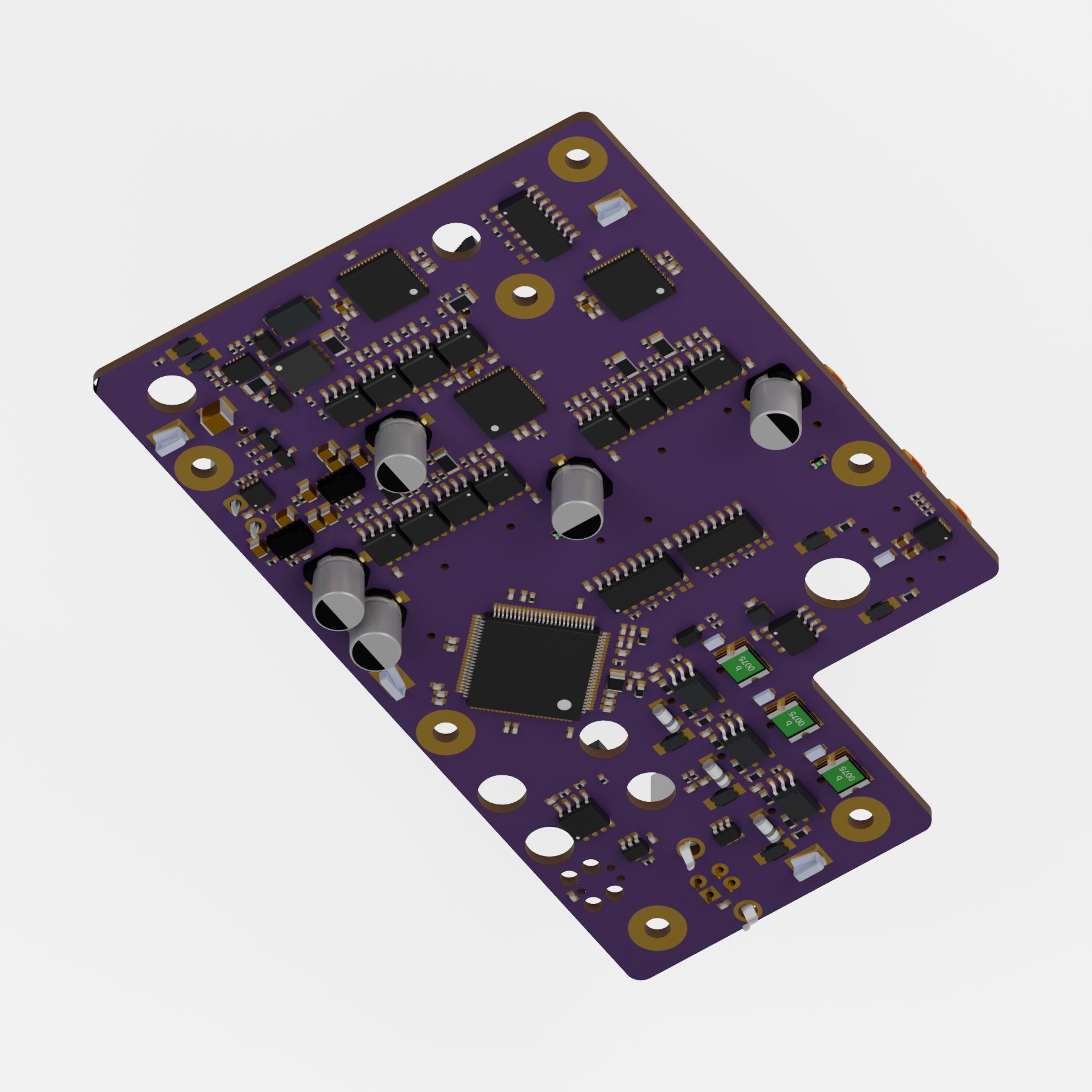 3D render of the back of a circuit board.